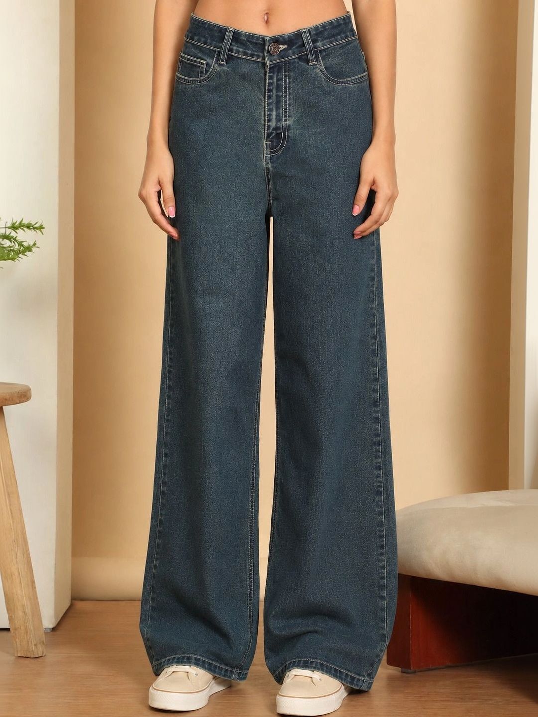 COSMIC Women Comfort Wide Leg Mid-Rise Stretchable Jeans-picture-35