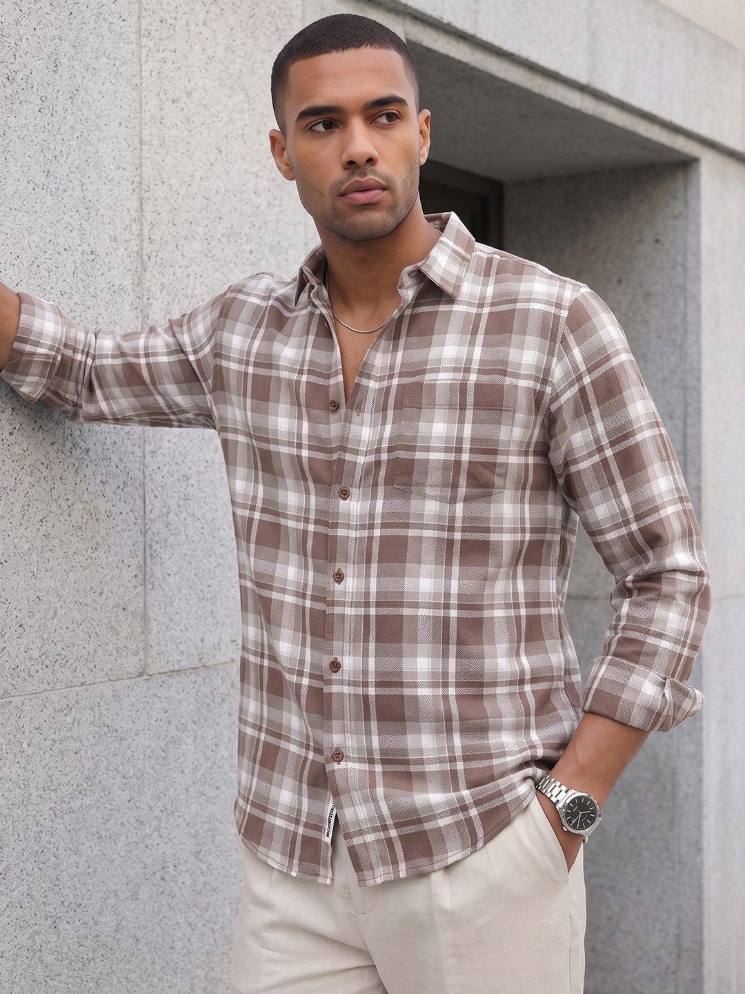 The Roadster Life Co. Tartan Checked Casual Shirt-image-34