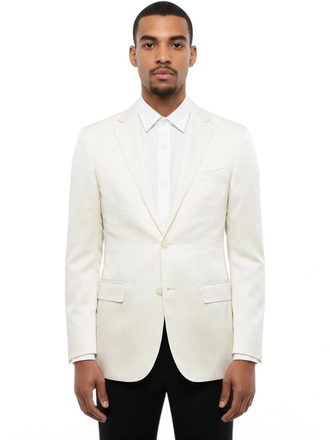 Corneliani White Notched Lapel Blazer-picture-43