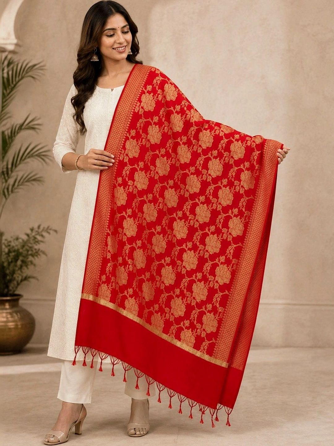 SAHINA DUPATTA Woven Design Dupatta with Zari-picture-13