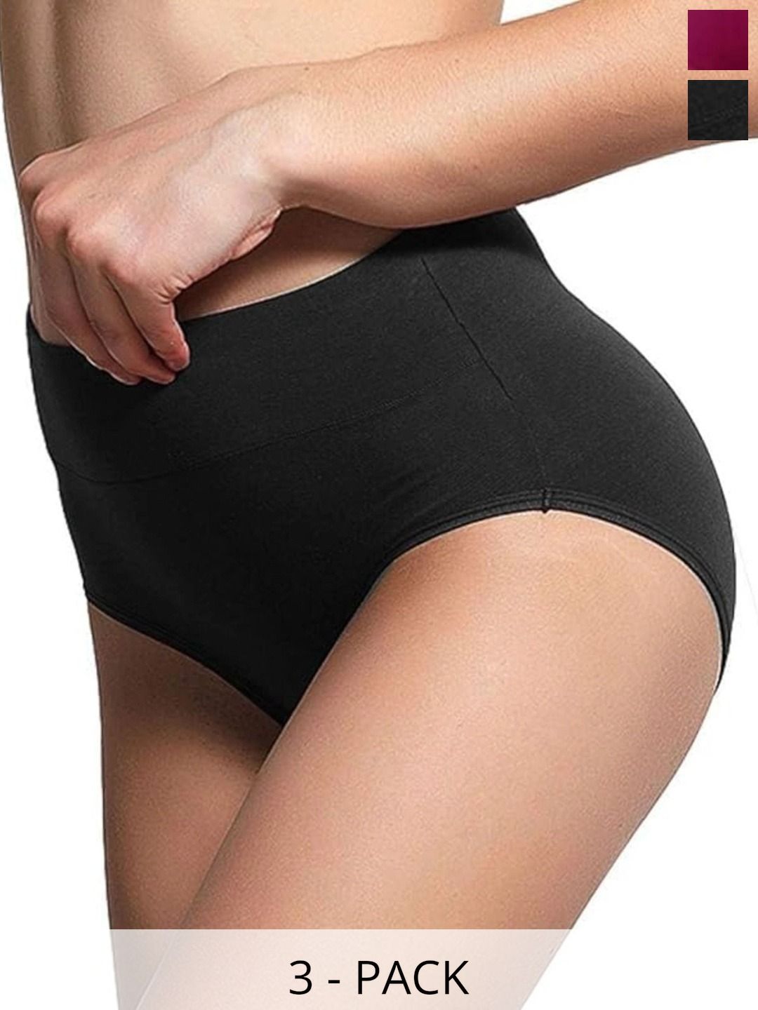 Bebron Women Pack of 3 Assorted Cotton Basic Briefs-picture-35