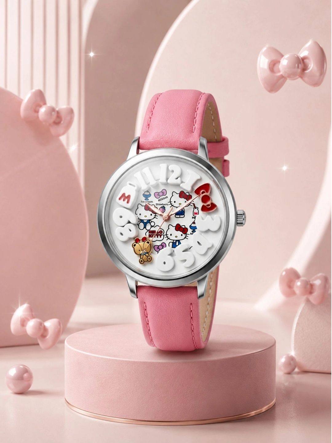 LOOKHAA Girls Printed Dial & Leather Straps Analogue Watch LOOK35_C1_PINK-picture-46