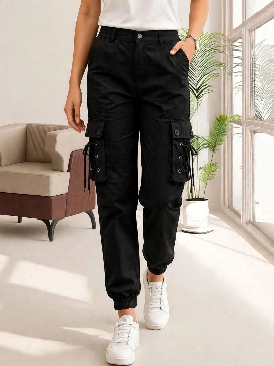 Mast & Harbour Women Classic Cargos Trousers-picture-24