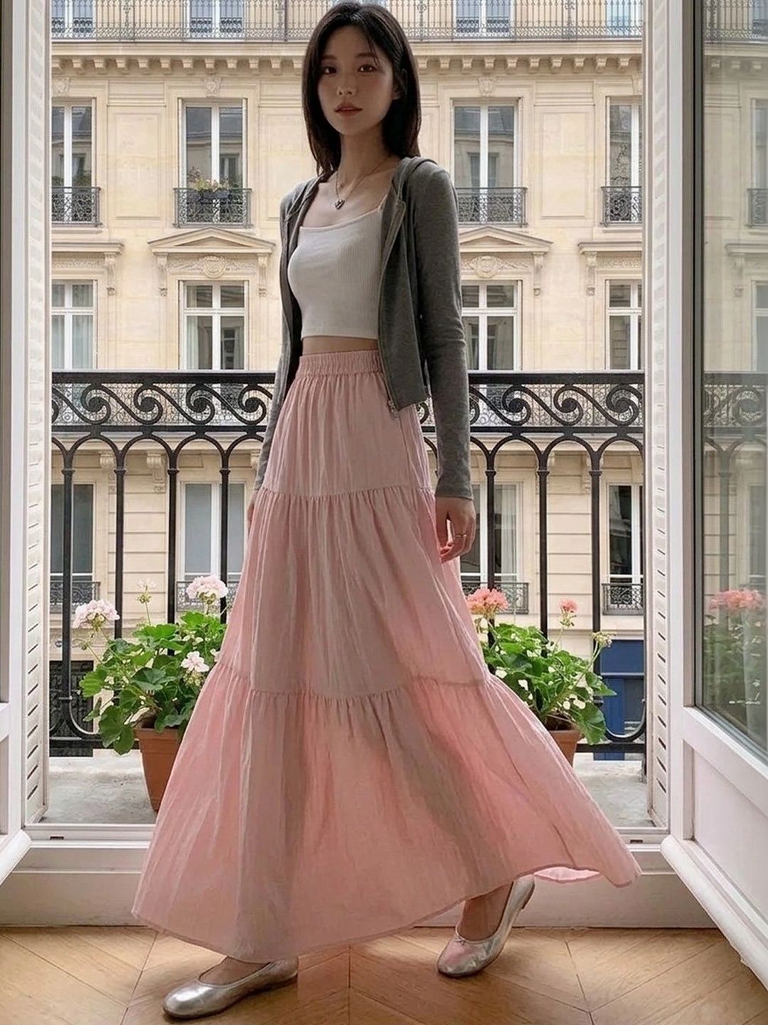 Suo Women Tiered Maxi Tiered Skirt-picture-41