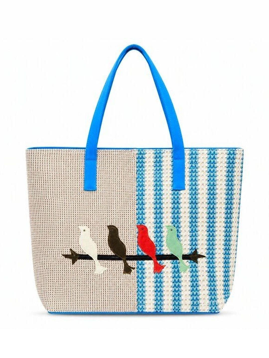 Carry Trip Colourblocked Structured Tote Bag with Applique-picture-14