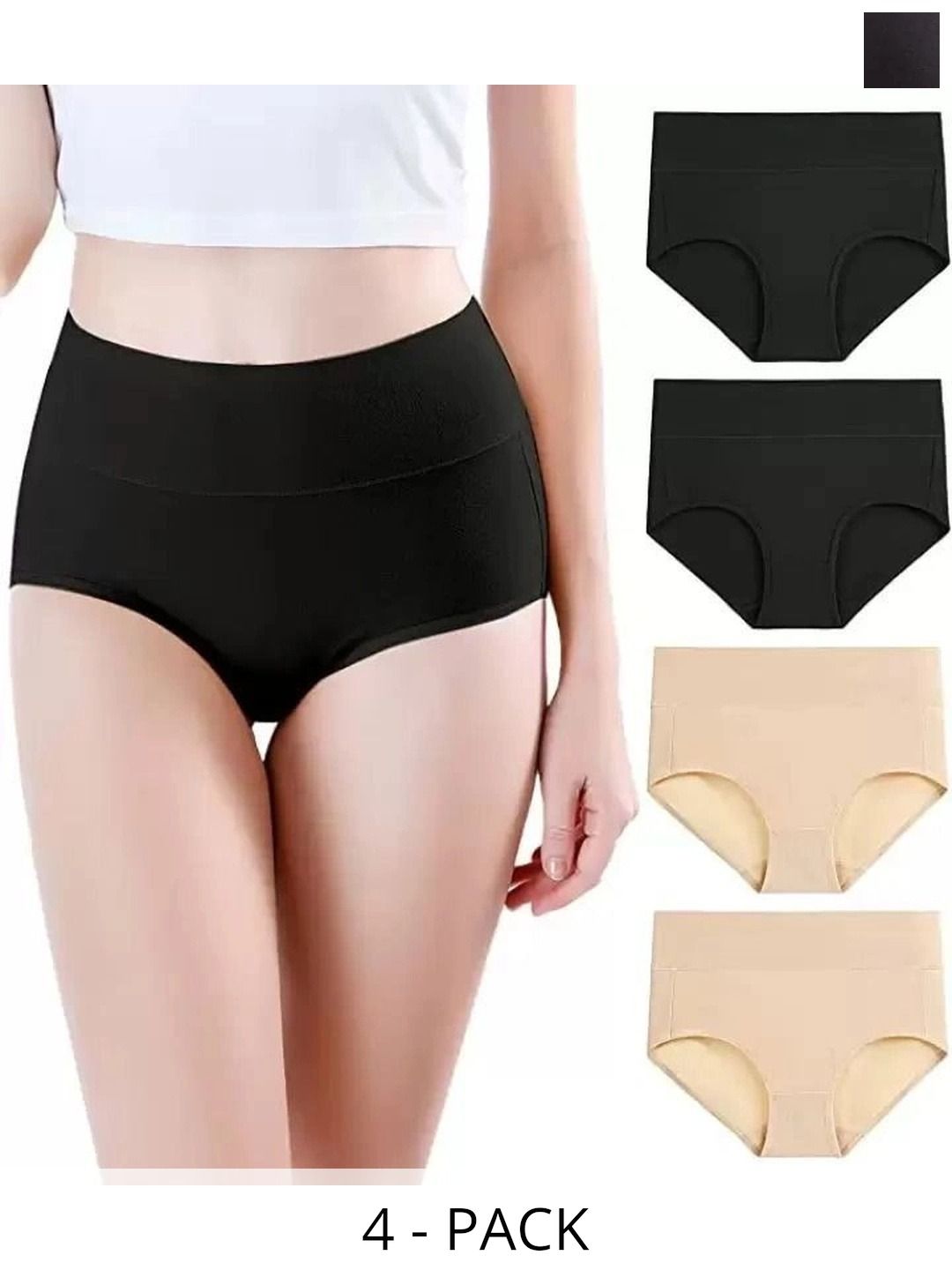 Bebron Women Pack of 4 Assorted Basic Briefs-picture-28
