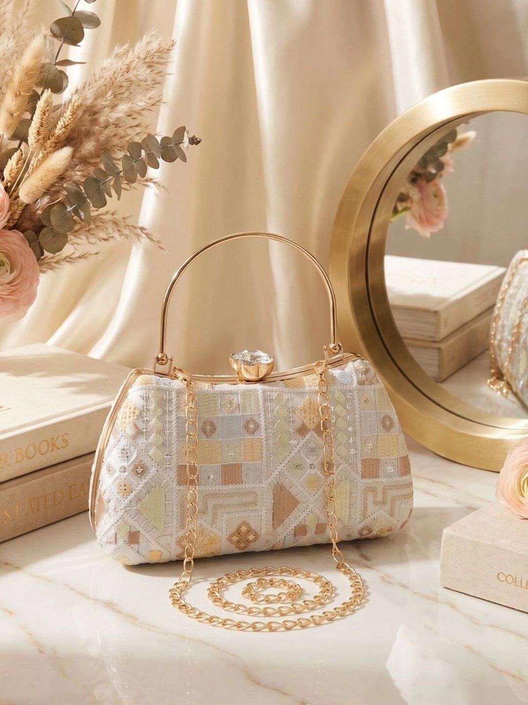 MISHA Embroidered Embellished Box Clutch-picture-15