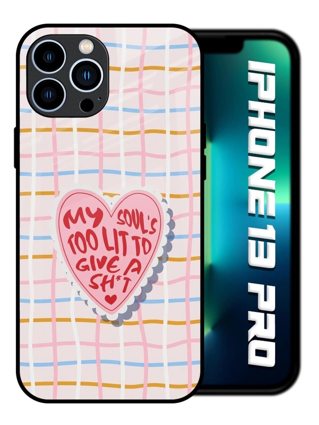 QRIOH Quirky Printed iPhone 13 Pro Back Case Mobile Accessories-image-44