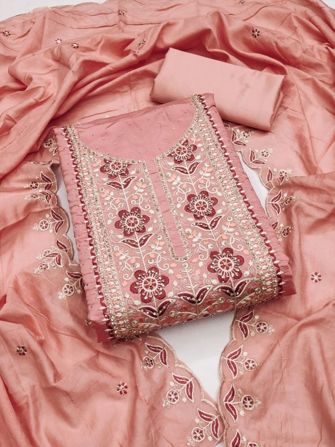 House of Pataudi Embroidered Unstitched Dress Material-picture-19