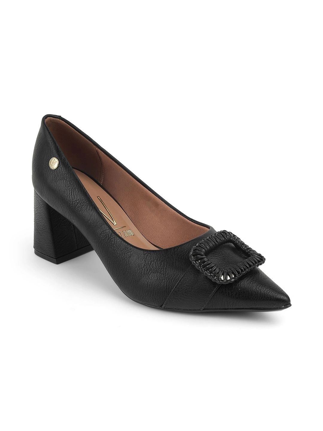 Vizzano Textured PU Block Pumps with Buckles-image-43