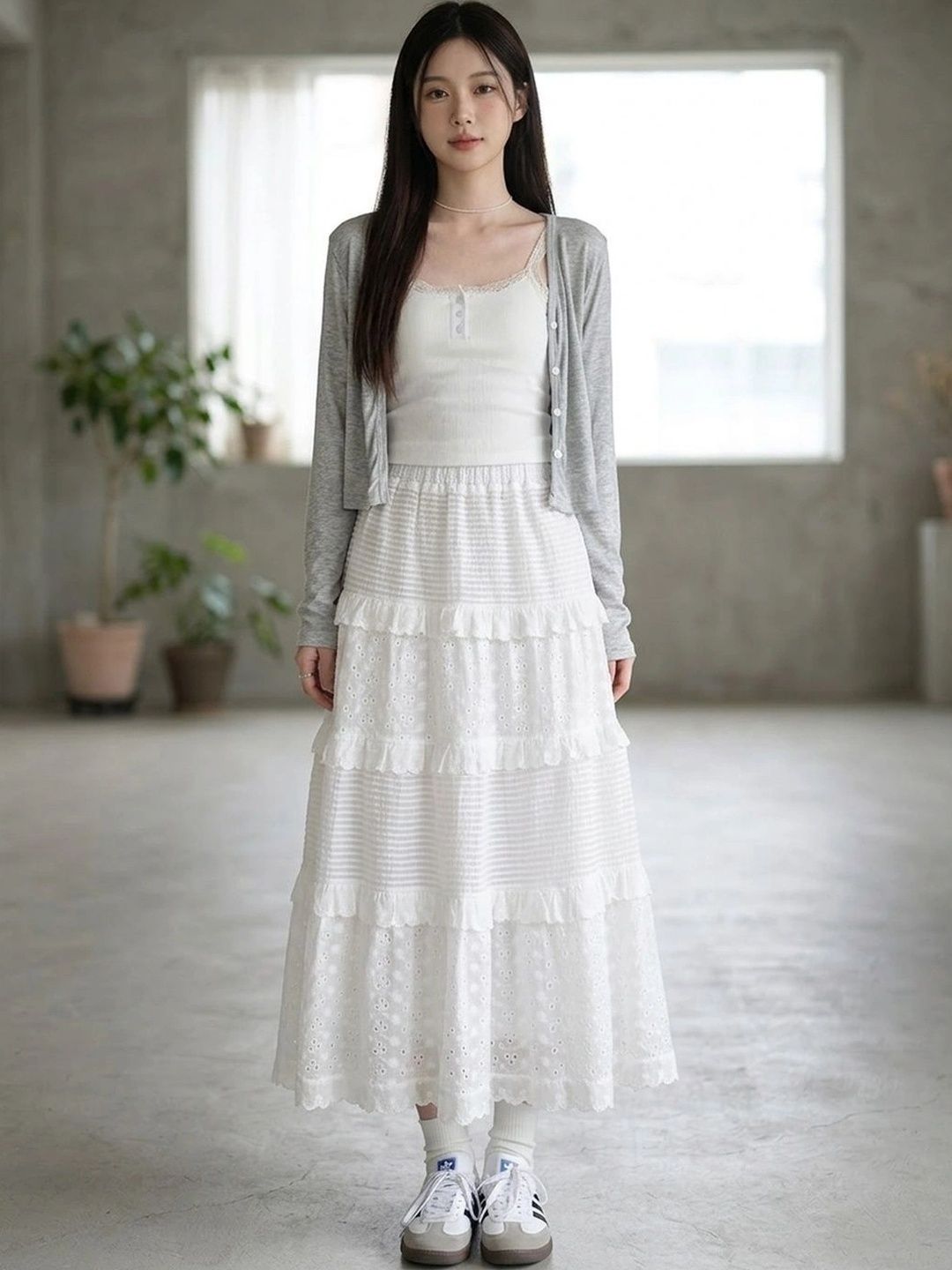 Suo Women Tiered Maxi Tiered Skirt-picture-13
