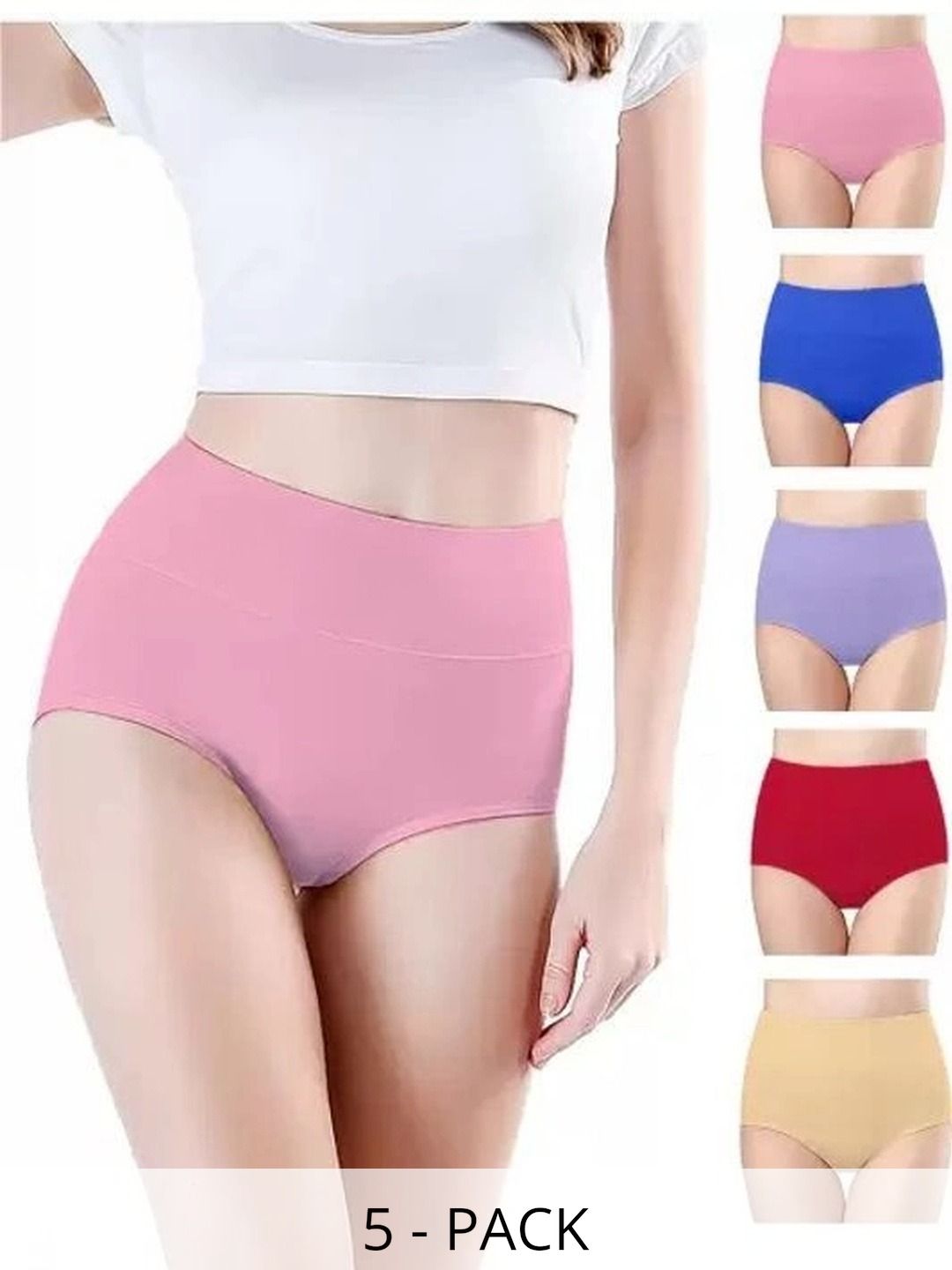 Bebron Women Pack of 5 Assorted Basic Briefs-picture-22