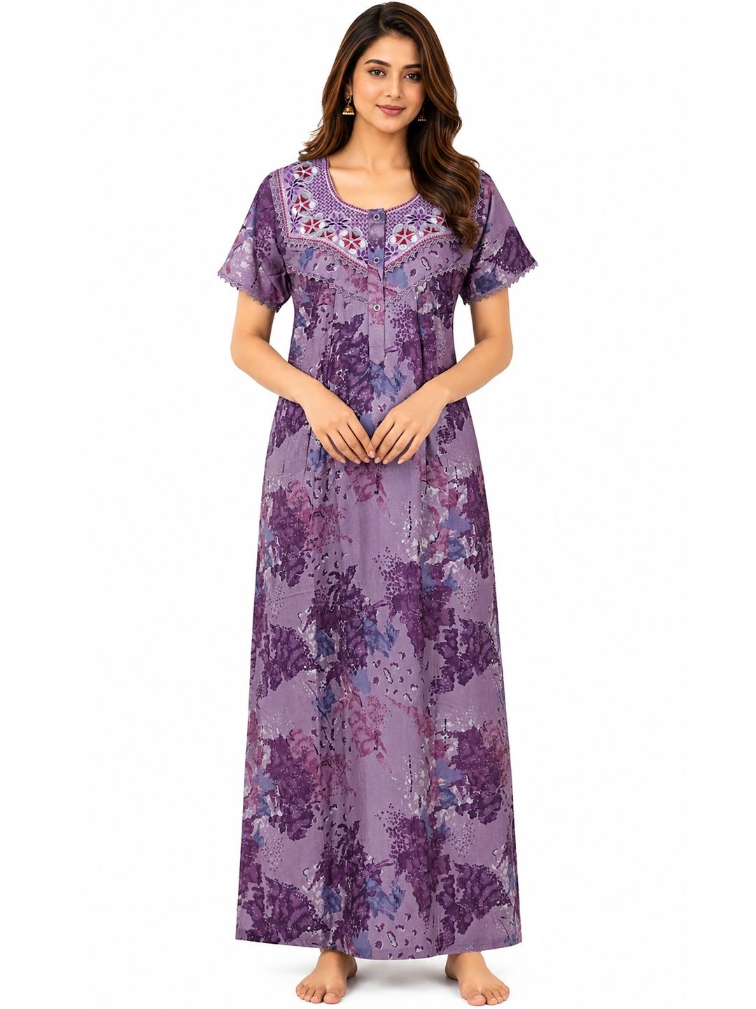 Orchid Elegance Printed Maxi Nightdress-picture-13