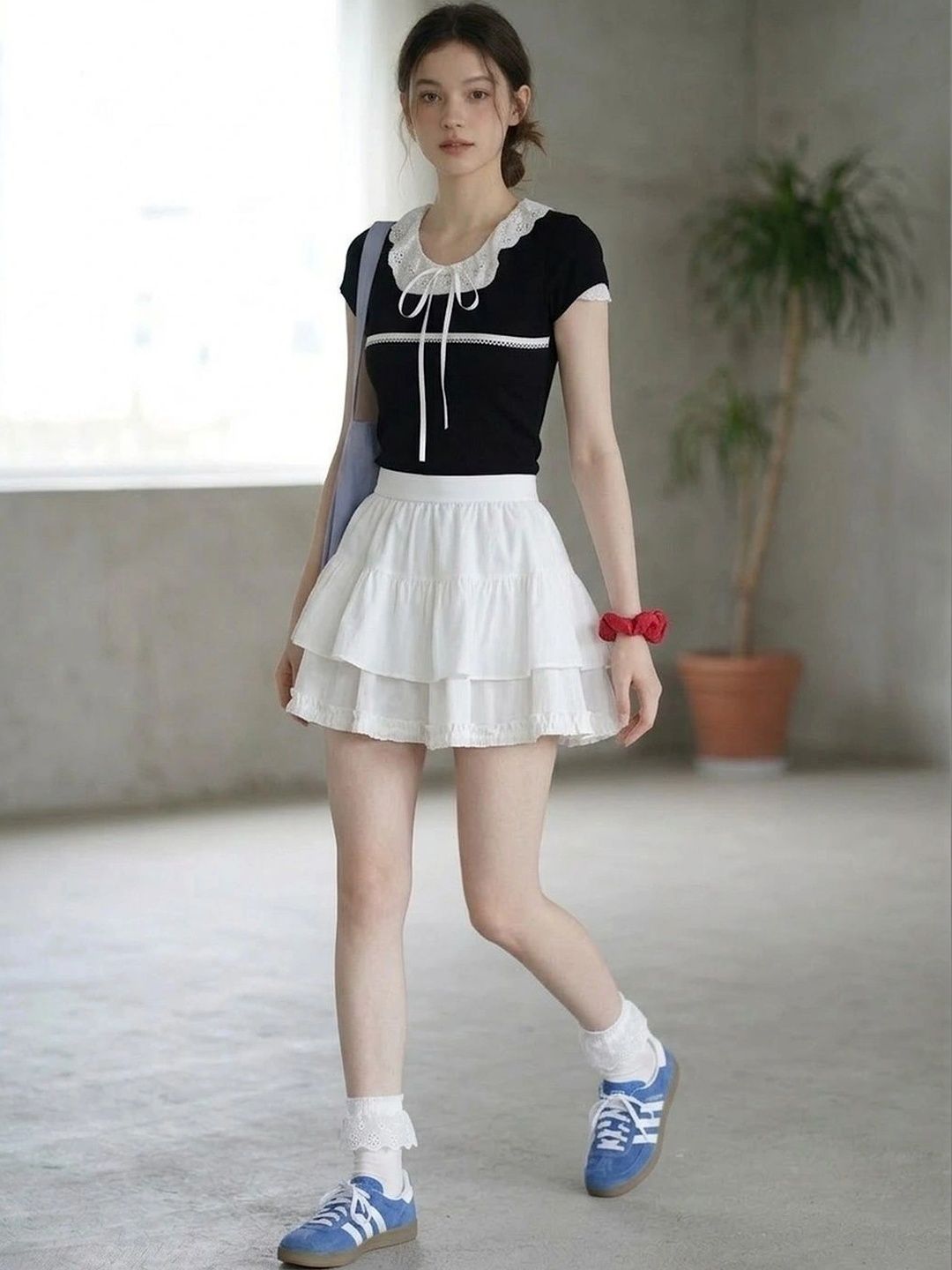 Suo Women Tiered Mini Flared Skirt-picture-19