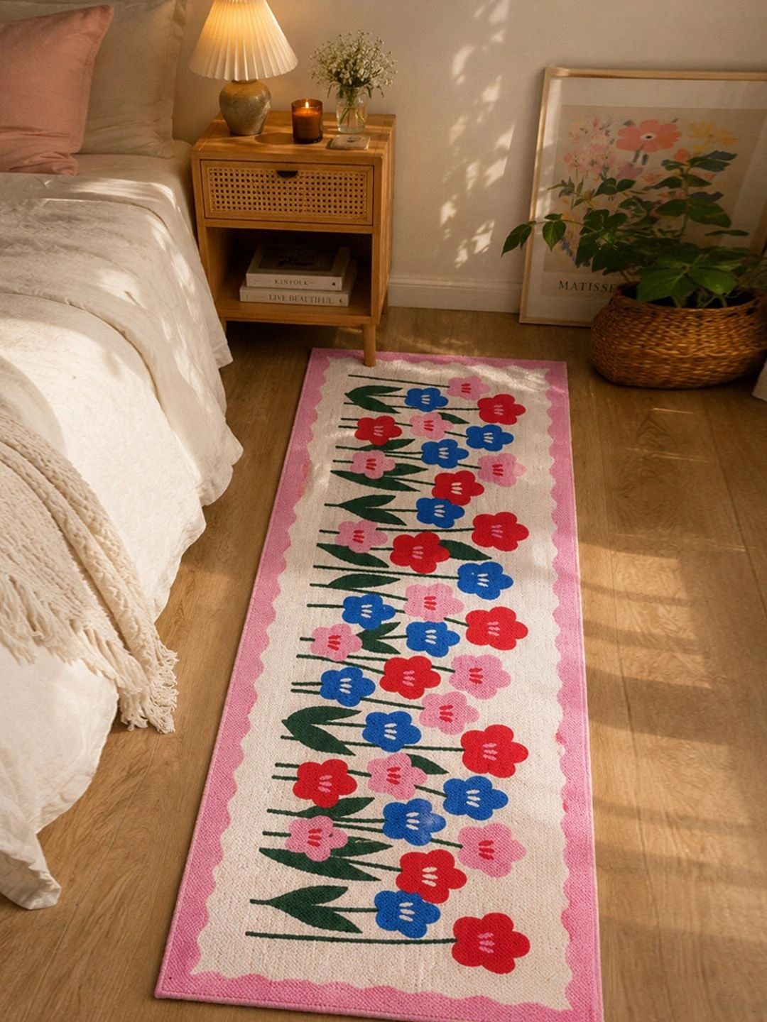 ANA Purple Floral Pure Cotton Floor Runners-picture-32