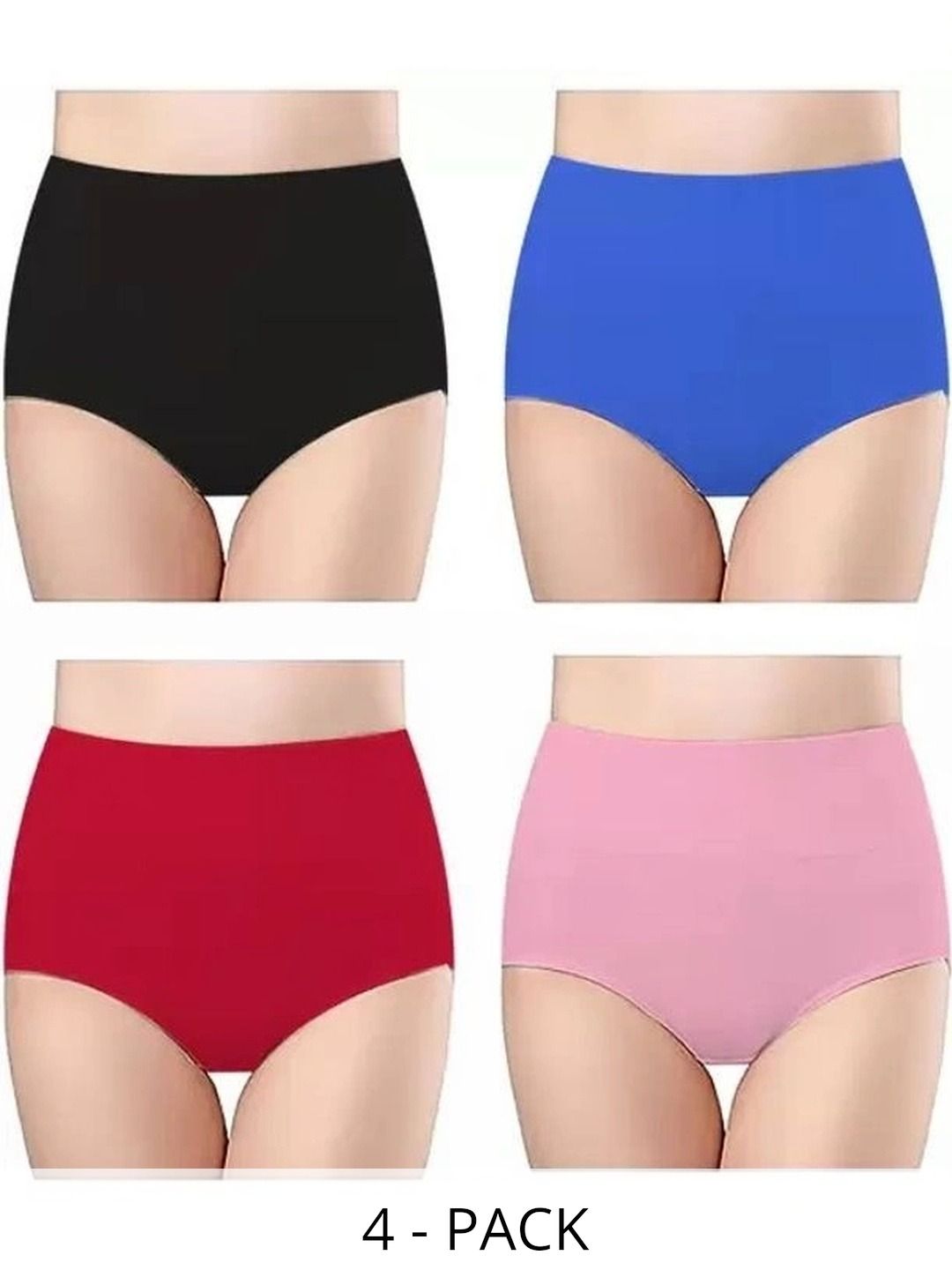Bebron Women Pack of 4 Assorted Cotton Basic Briefs-picture-48
