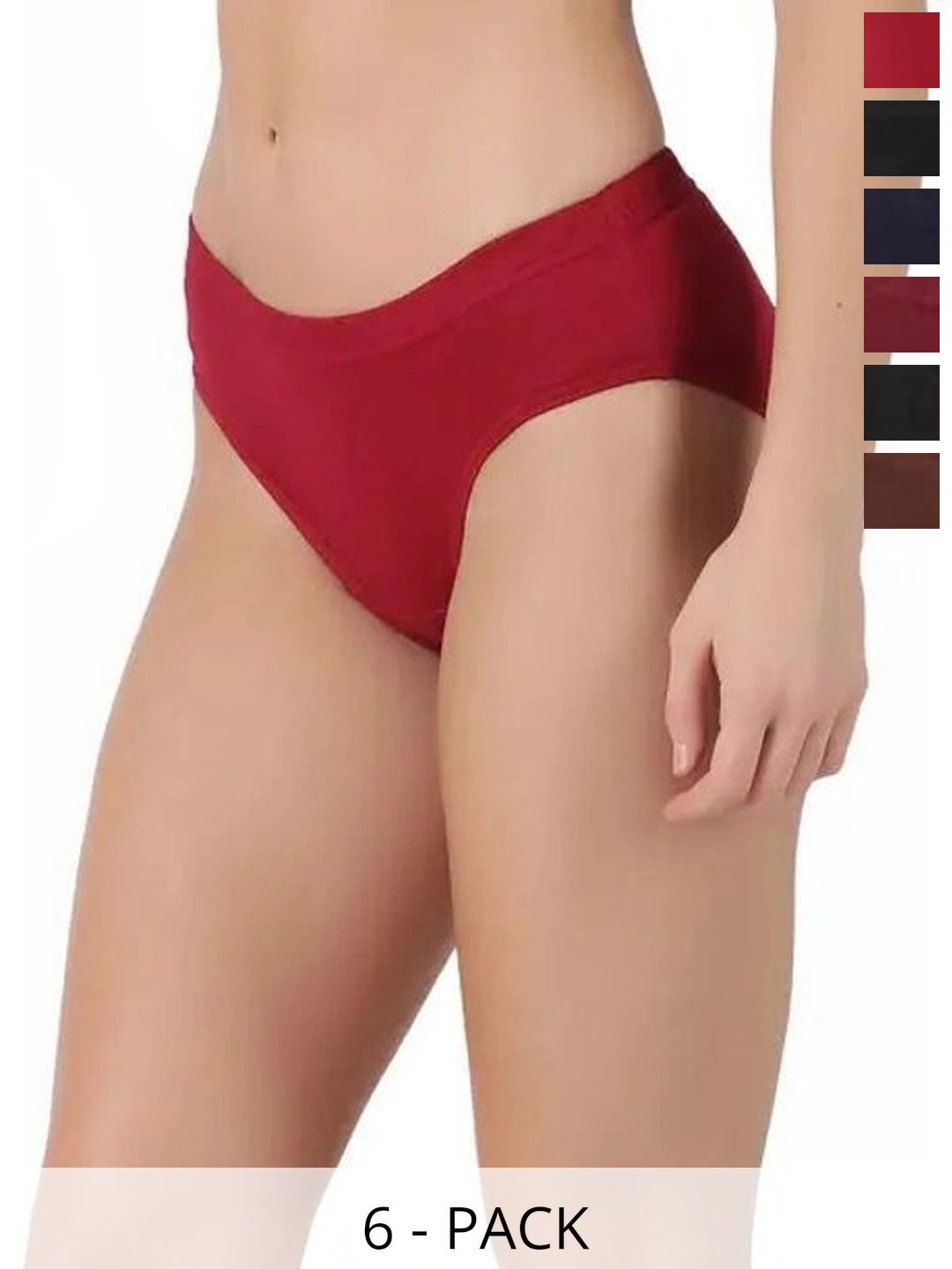 Bebron Women Pack of 6 Assorted Cotton Bikini-picture-11