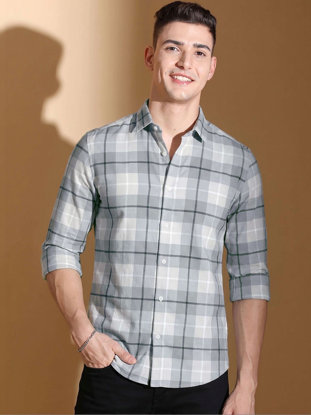 WOXEN Men Checked Casual Shirt-image-32