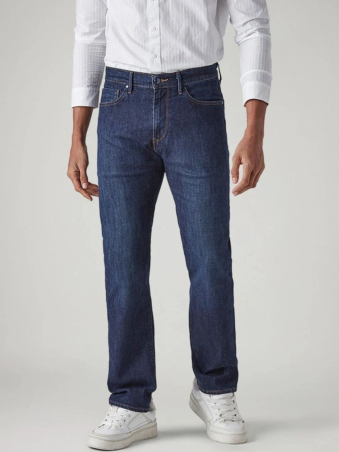 Levis Men Classic Straight Fit Mid-Rise Heavy Fade Stretchable Jeans-picture-35