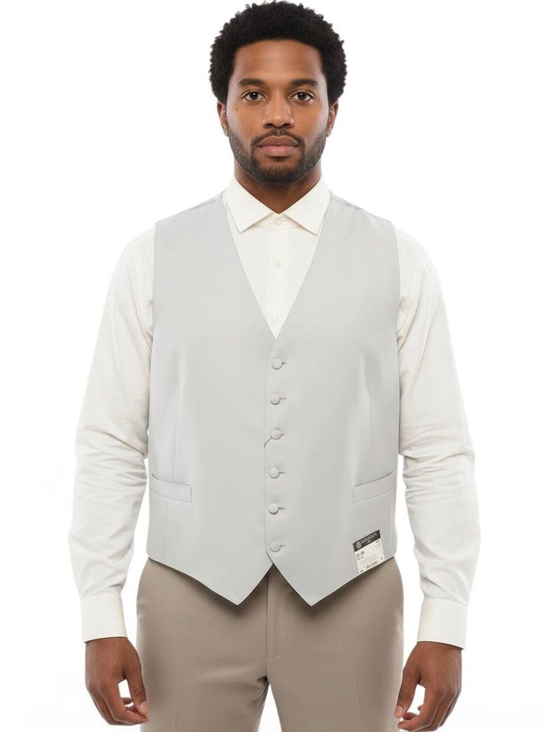 Corneliani Light Grey Single Breasted Waistcoat-picture-48