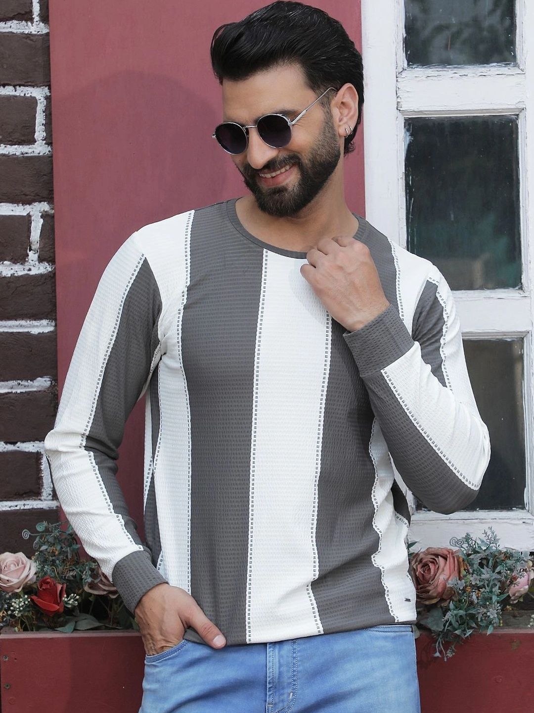 Crimsoune Club Men Striped Sweatshirt-image-5