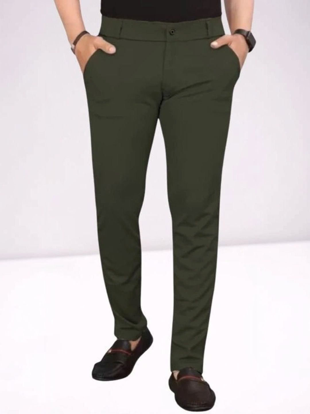 Nitya TrackP Men Smart Slim Fit Easy Wash Chinos Trousers-picture-14