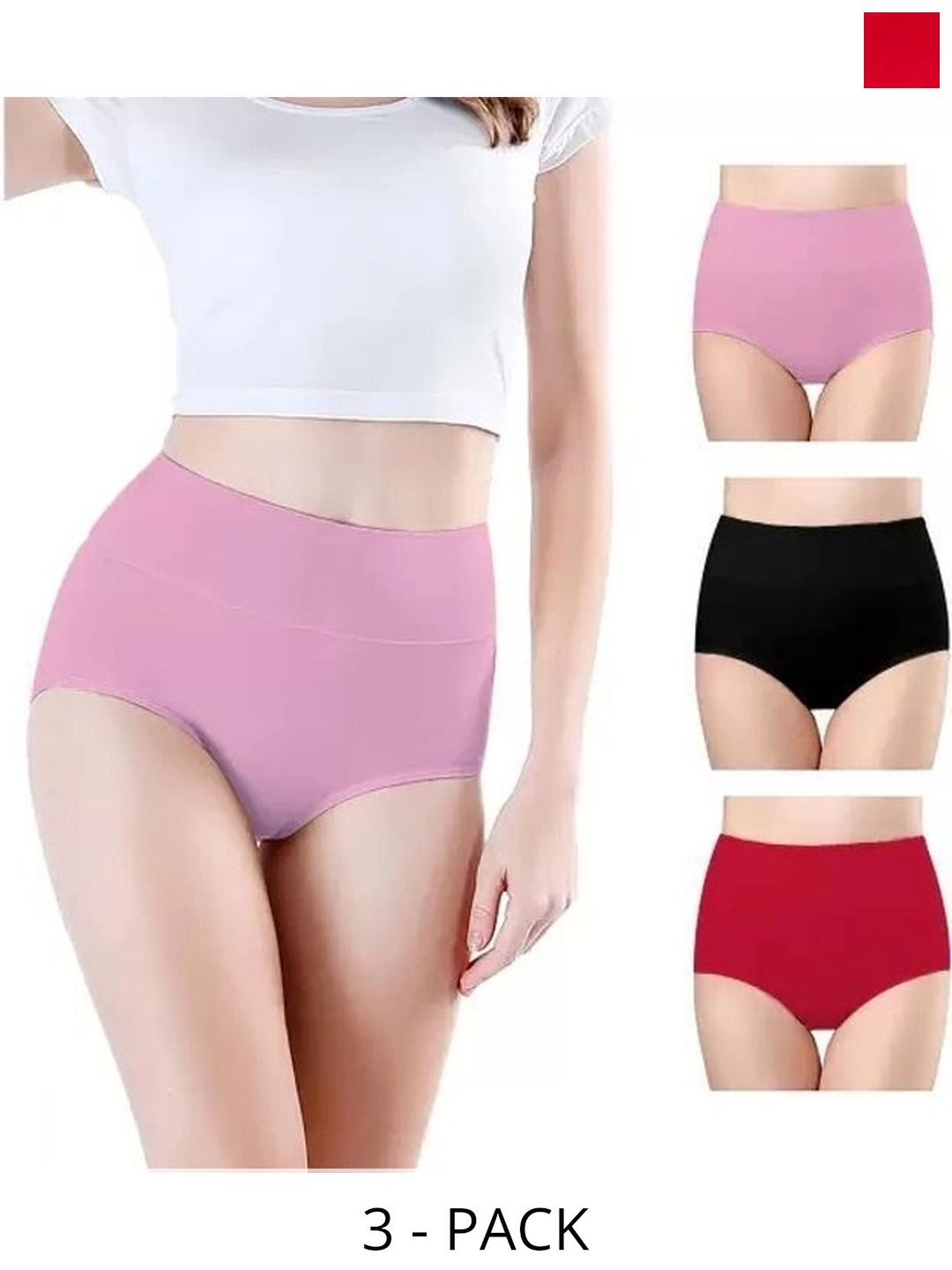 Bebron Women Pack of 3 Assorted Basic Briefs-picture-27