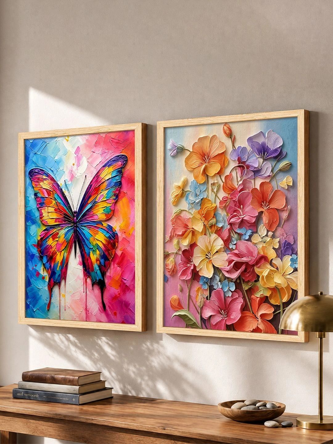 Art Street Beige Set of 2 Piece MDF Other Wall Paintings-picture-47