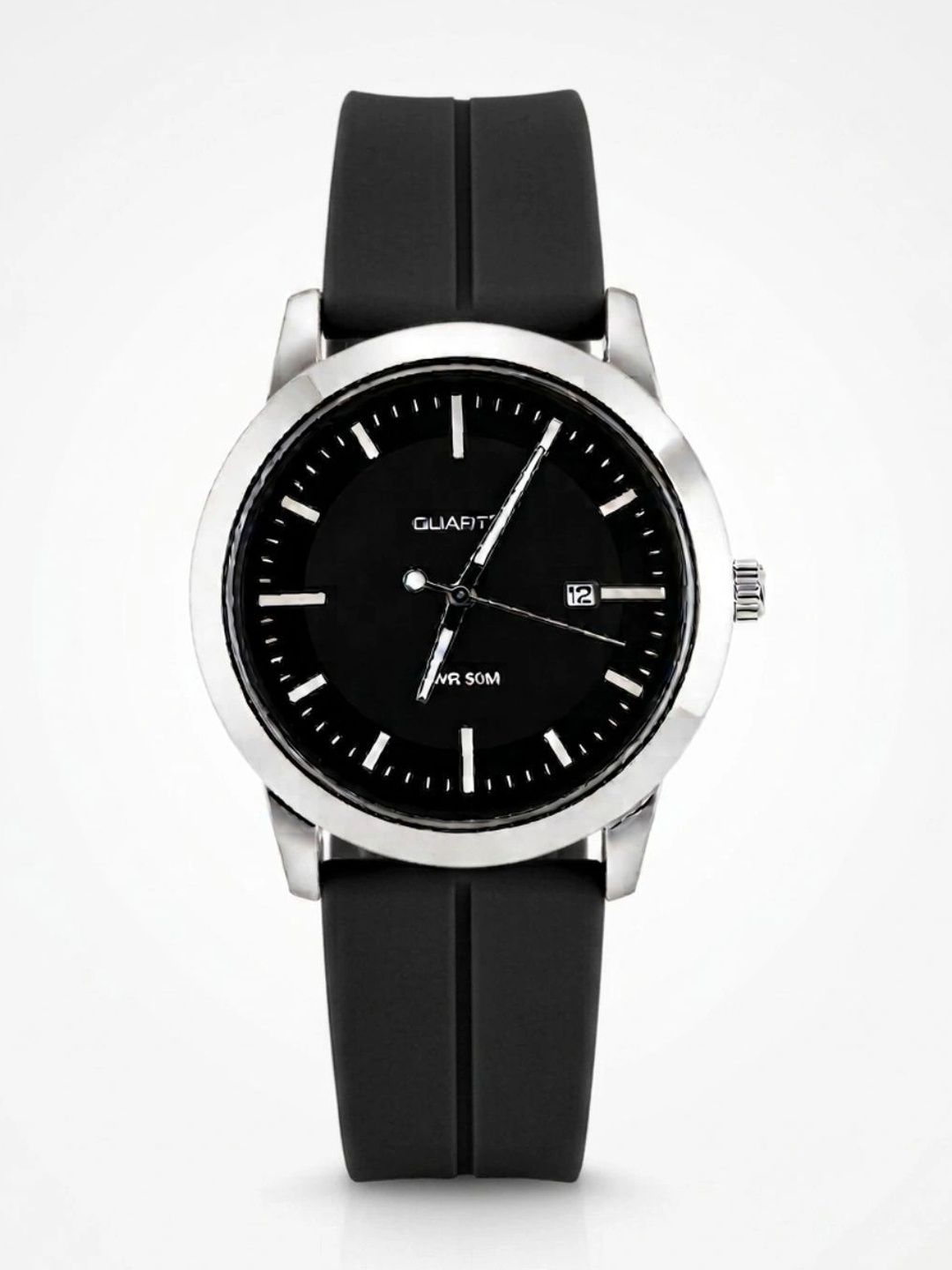 Vondex Men Dial & Straps Analogue Date Aperture Watch AUG26_HMT_BLK_DIAL_MEGARIC_BLK-image-3