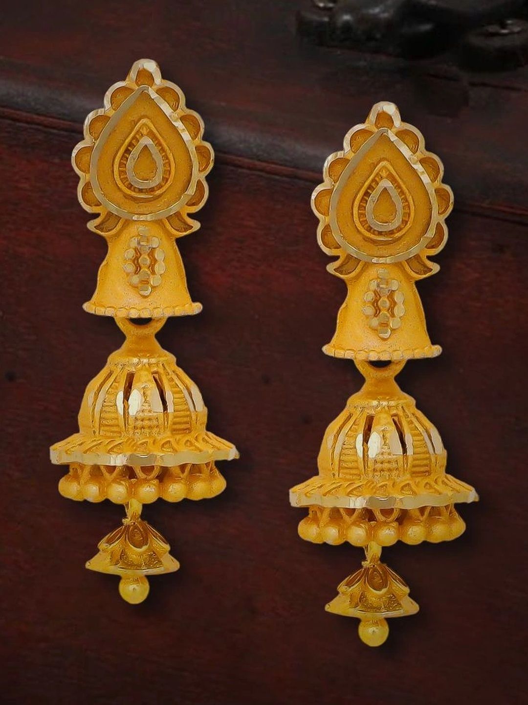Raj And Deb Teardrop Shaped Jhumkas Earrings-picture-49