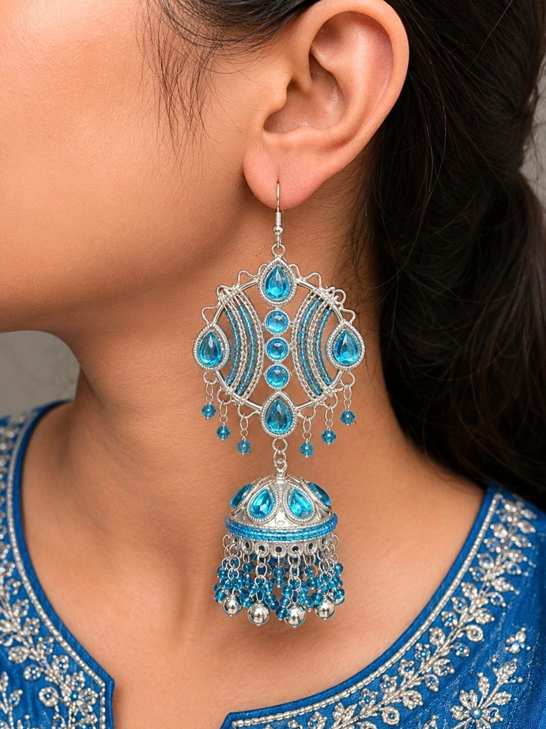 UnfoldSelf Circular Jhumkas Earrings-picture-4