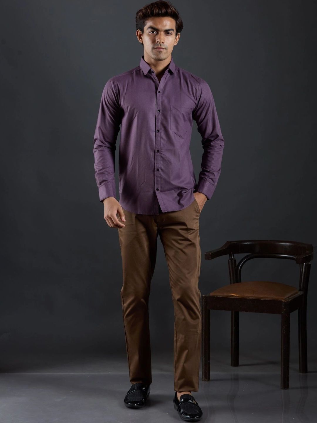 HERE&NOW Men Slim Fit Formal Shirt-picture-50