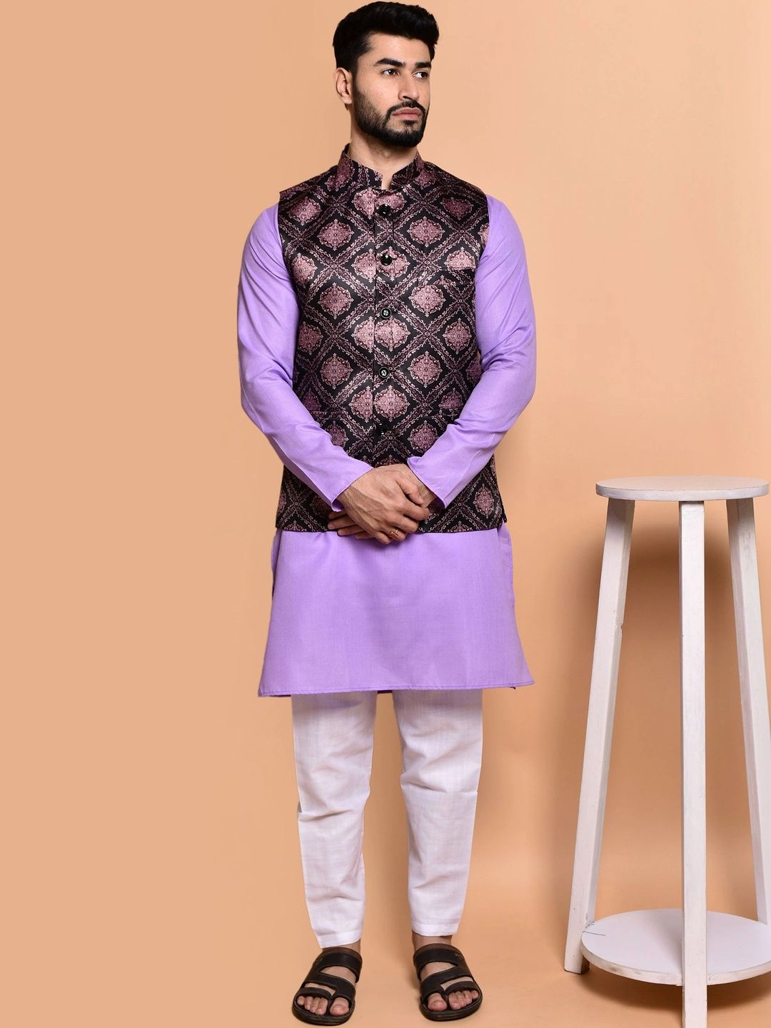 Moda Rapido Men Regular Pure Cotton Kurta with Trousers-picture-21