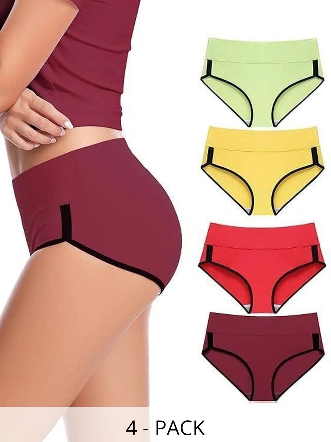 Bebron Women Pack of 4 Assorted Boy Shorts-picture-21