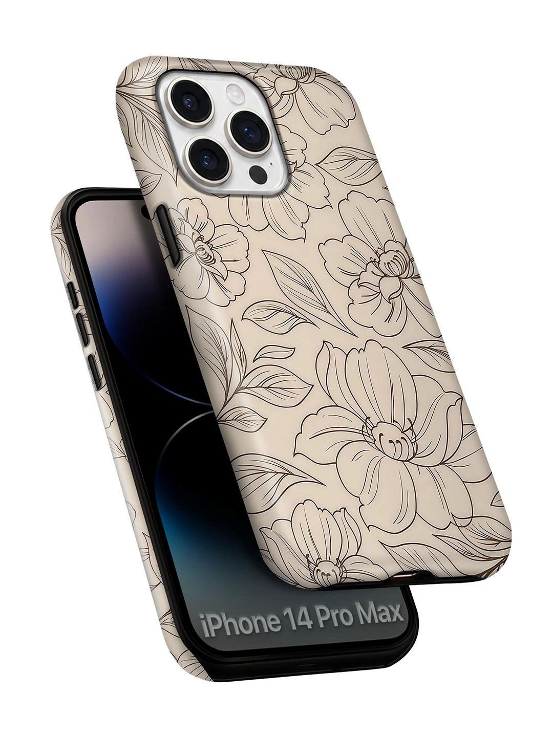 QRIOH Floral Printed iPhone 14 Pro Max Back Case Mobile Accessories-image-28