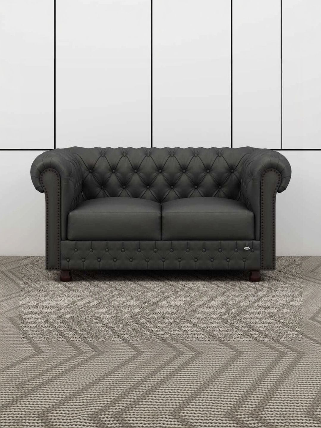 Soul craft Grey Wooden 2-Seater Sofa-picture-29