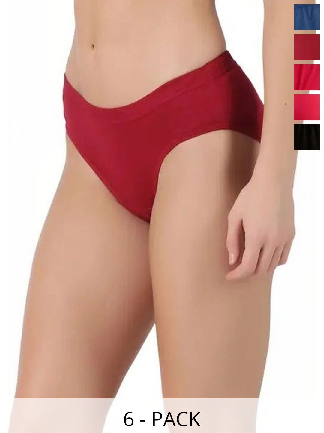 Bebron Women Pack of 6 Assorted Cotton Bikini-picture-23