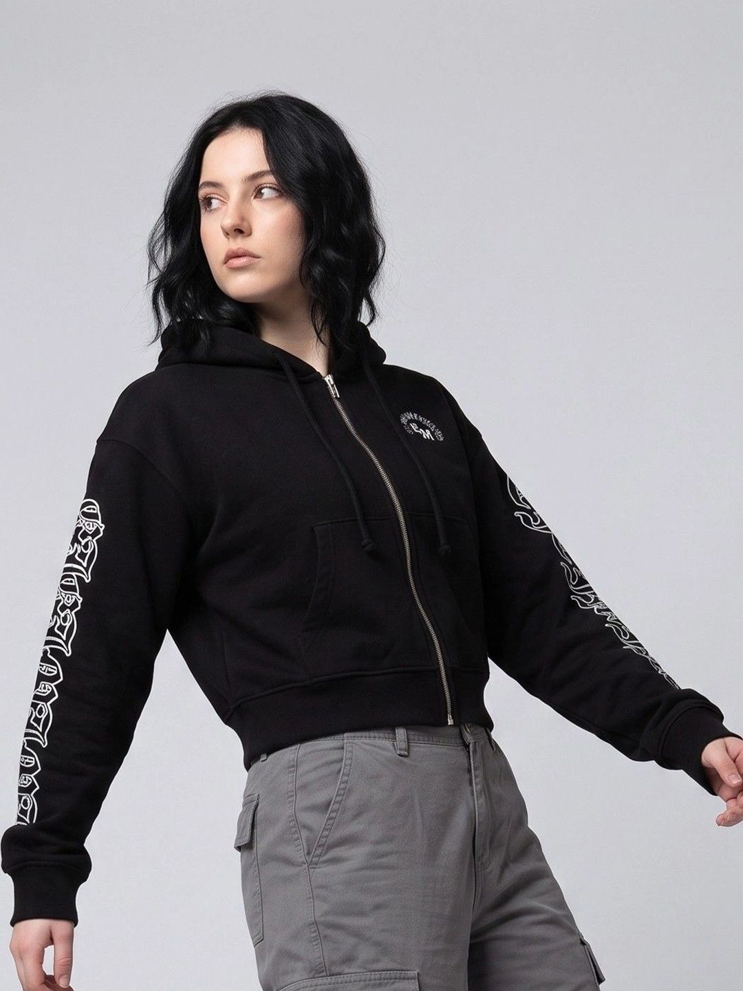 Suo Women Printed Hooded Sweatshirt-picture-12
