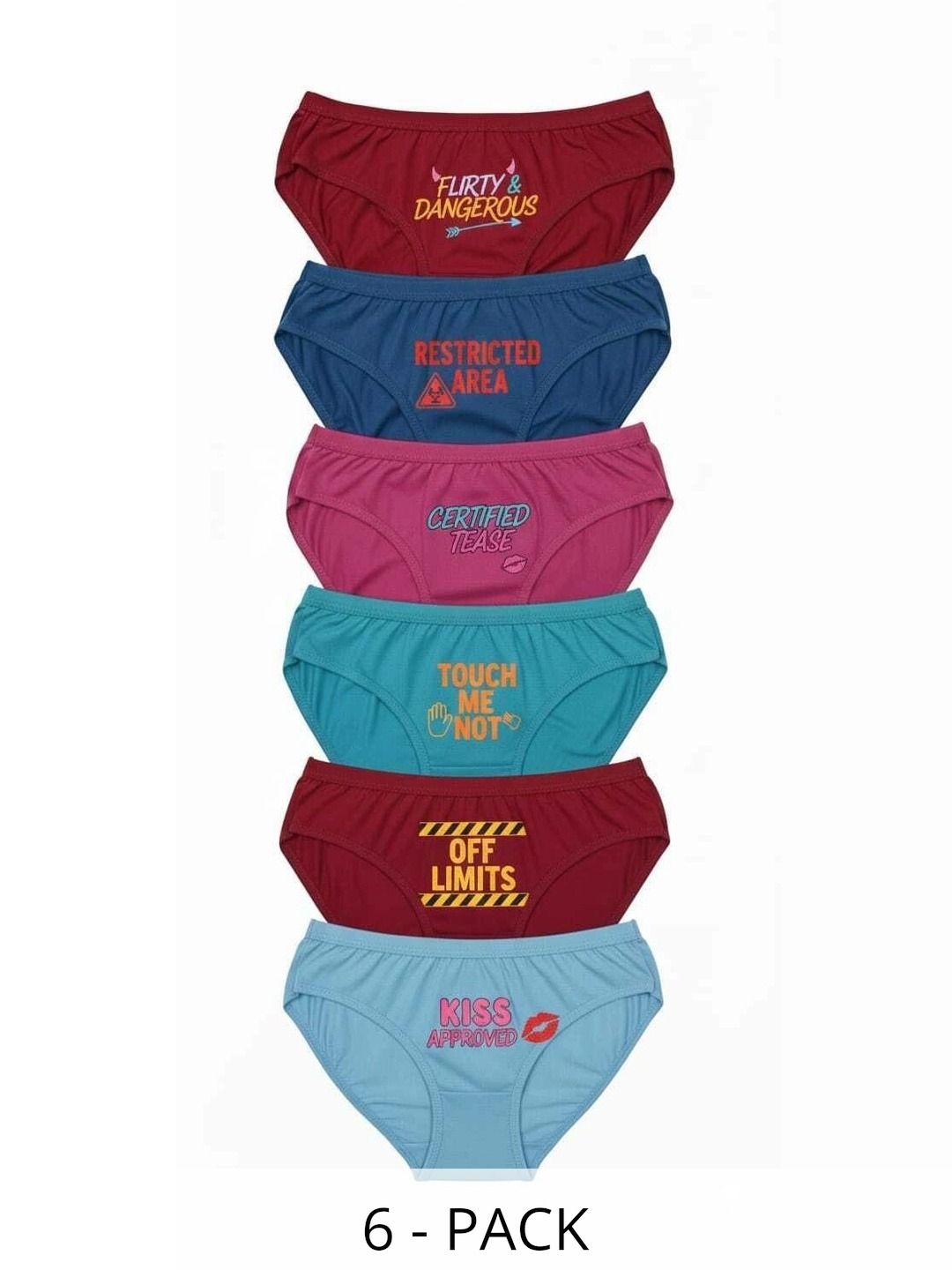Bebron Women Pack of 6 Printed Assorted Cotton Bikini-picture-37