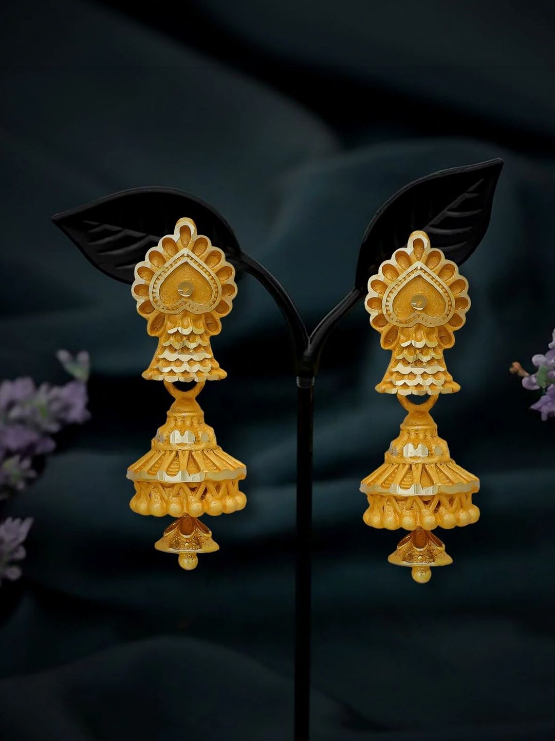 Drashti Collection Floral Jhumkas Earrings-image-22