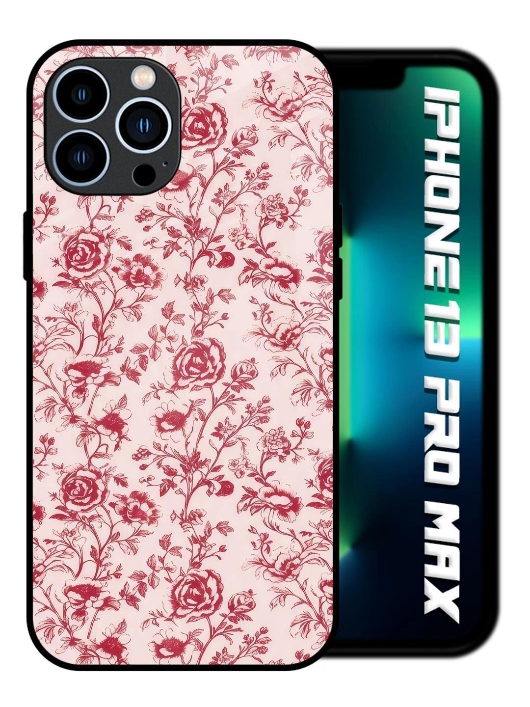 QRIOH Floral Printed iPhone 13 Pro Max Back Case Mobile Accessories-picture-36