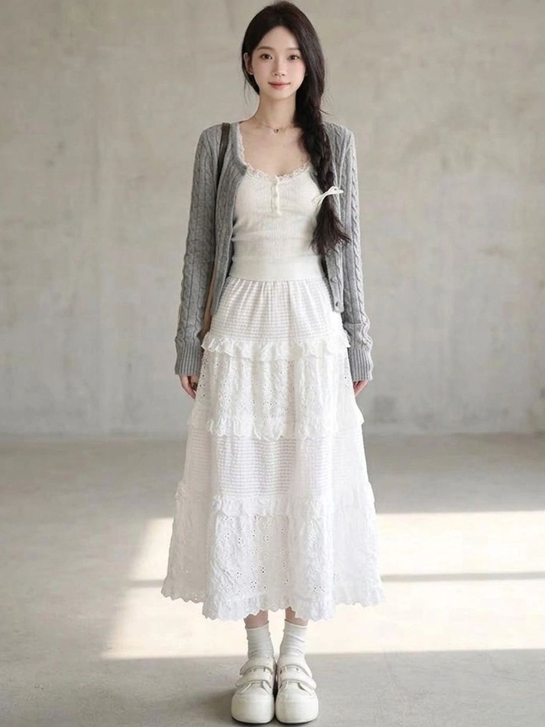 Suo Women Tiered Maxi Tiered Skirt-picture-16