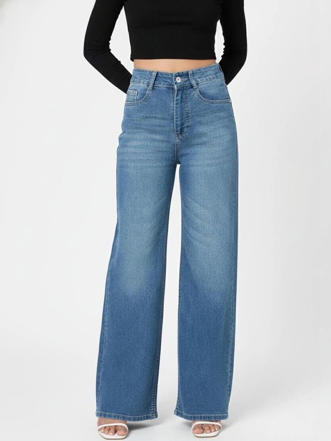 H&H Women Wide Leg High-Rise Stretchable Jeans-picture-55