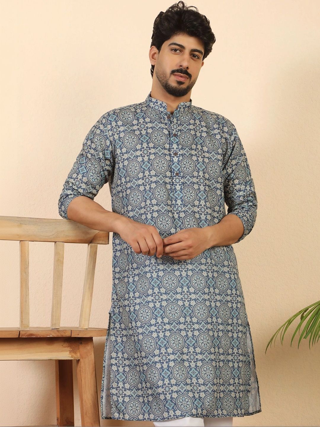 KRAFT INDIA Men Ethnic Motifs Printed Kurta-picture-23