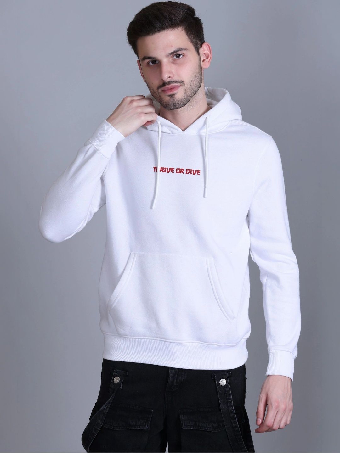 HERE&NOW Men Printed Hooded Sweatshirt-picture-27