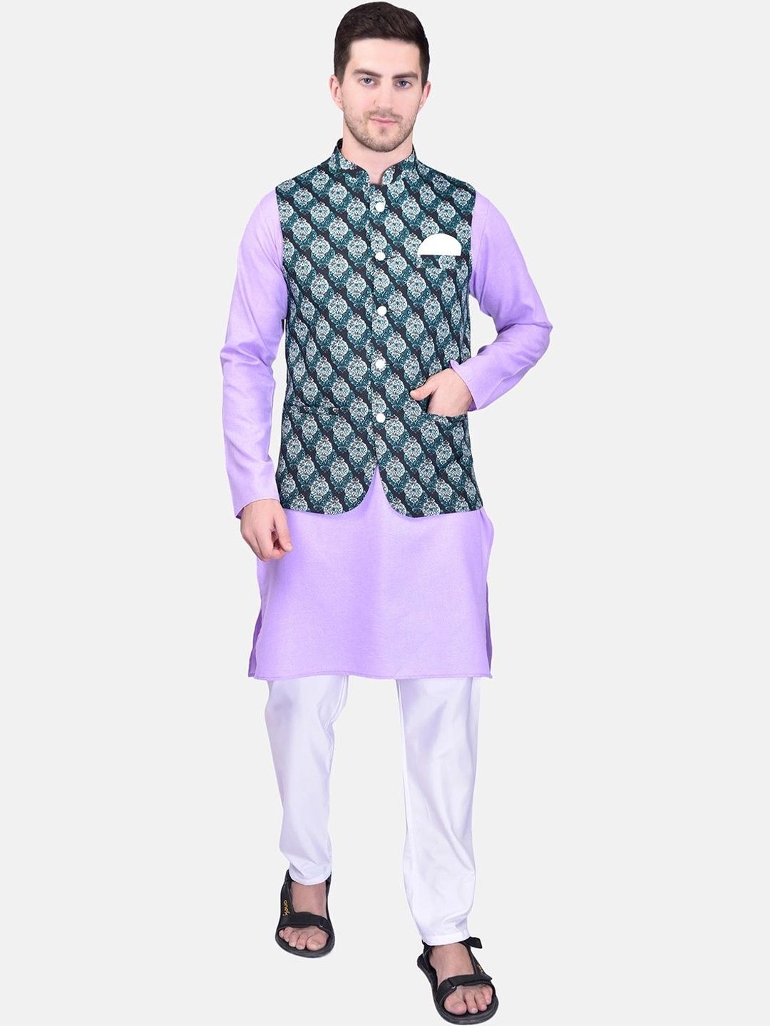 Moda Rapido Men Regular Pure Cotton Kurta with Pyjamas-picture-11