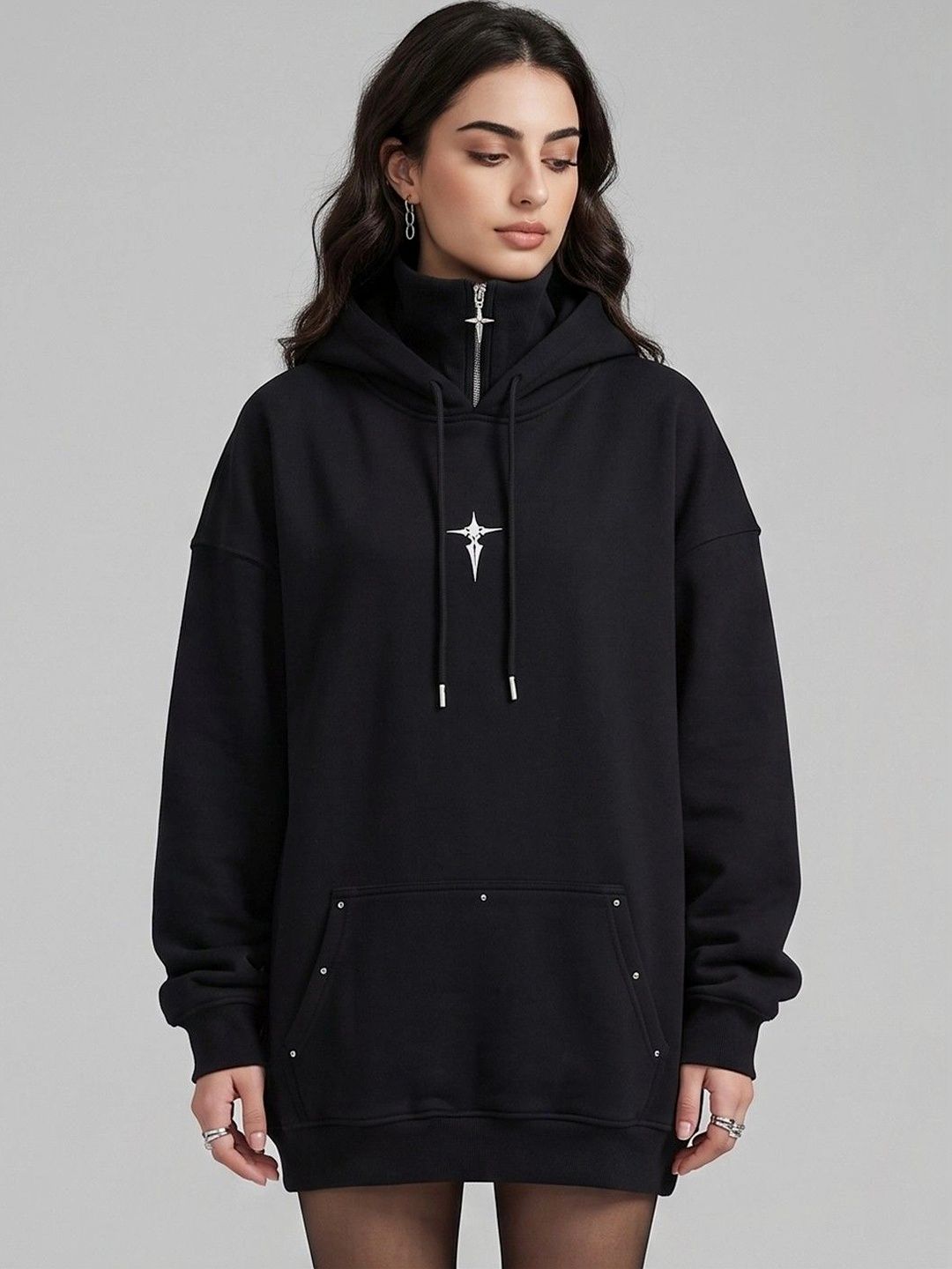 Suo Women Printed Hooded Sweatshirt-picture-47