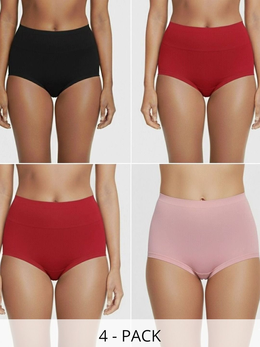 Bebron Women Pack of 4 Assorted Cotton Basic Briefs-picture-42