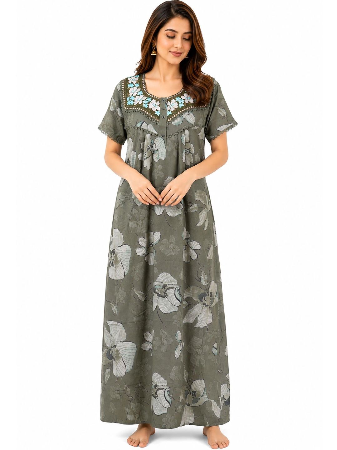 Orchid Elegance Printed Maxi Nightdress-picture-12