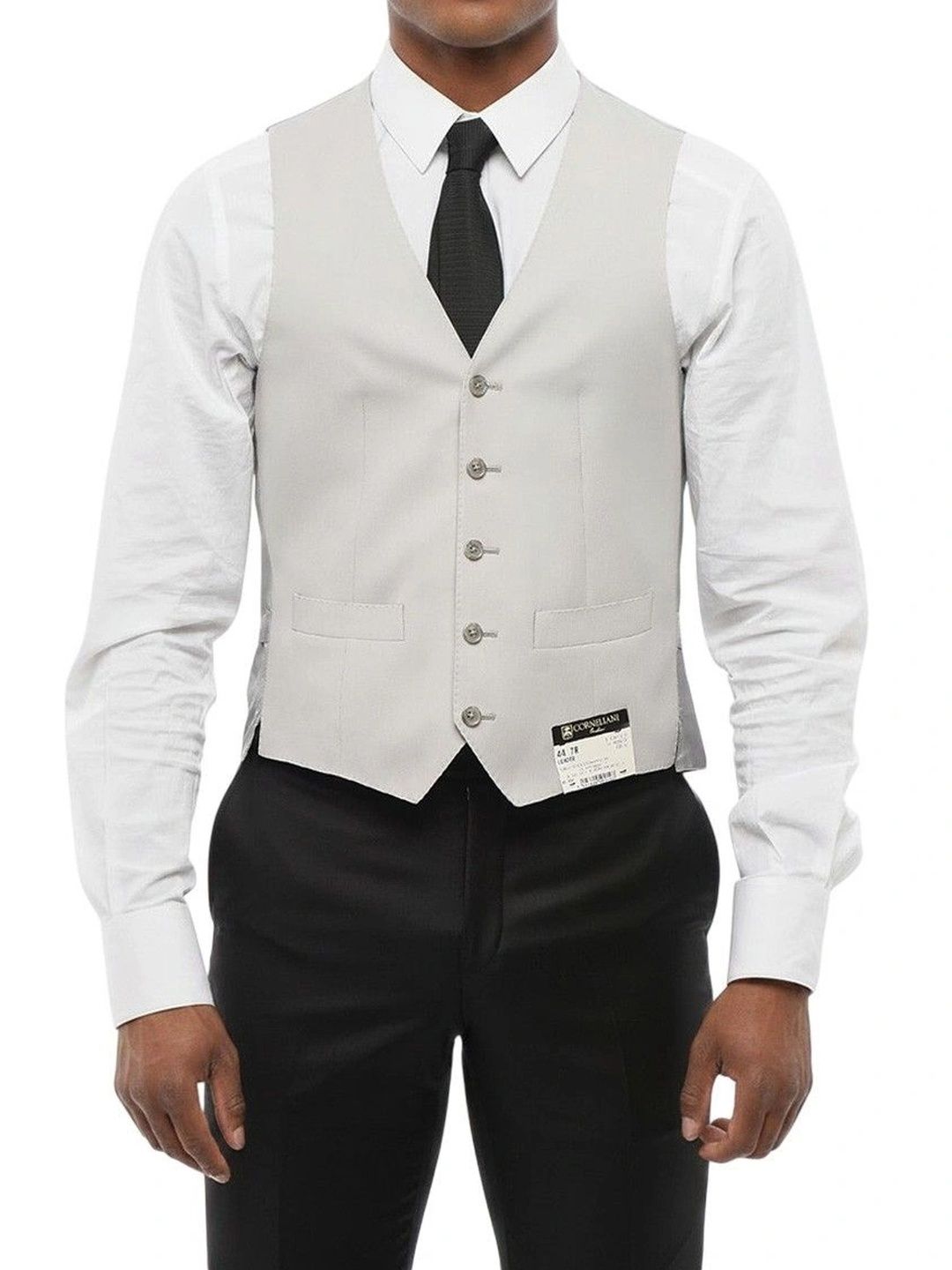 Corneliani Light Grey V Neck Waistcoat-picture-45